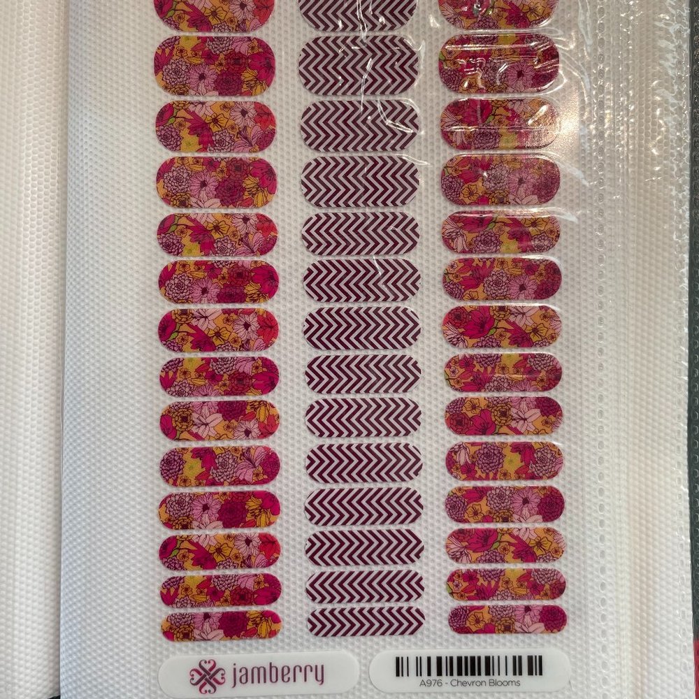 Jamberry Full Sheet Chevron Blooms